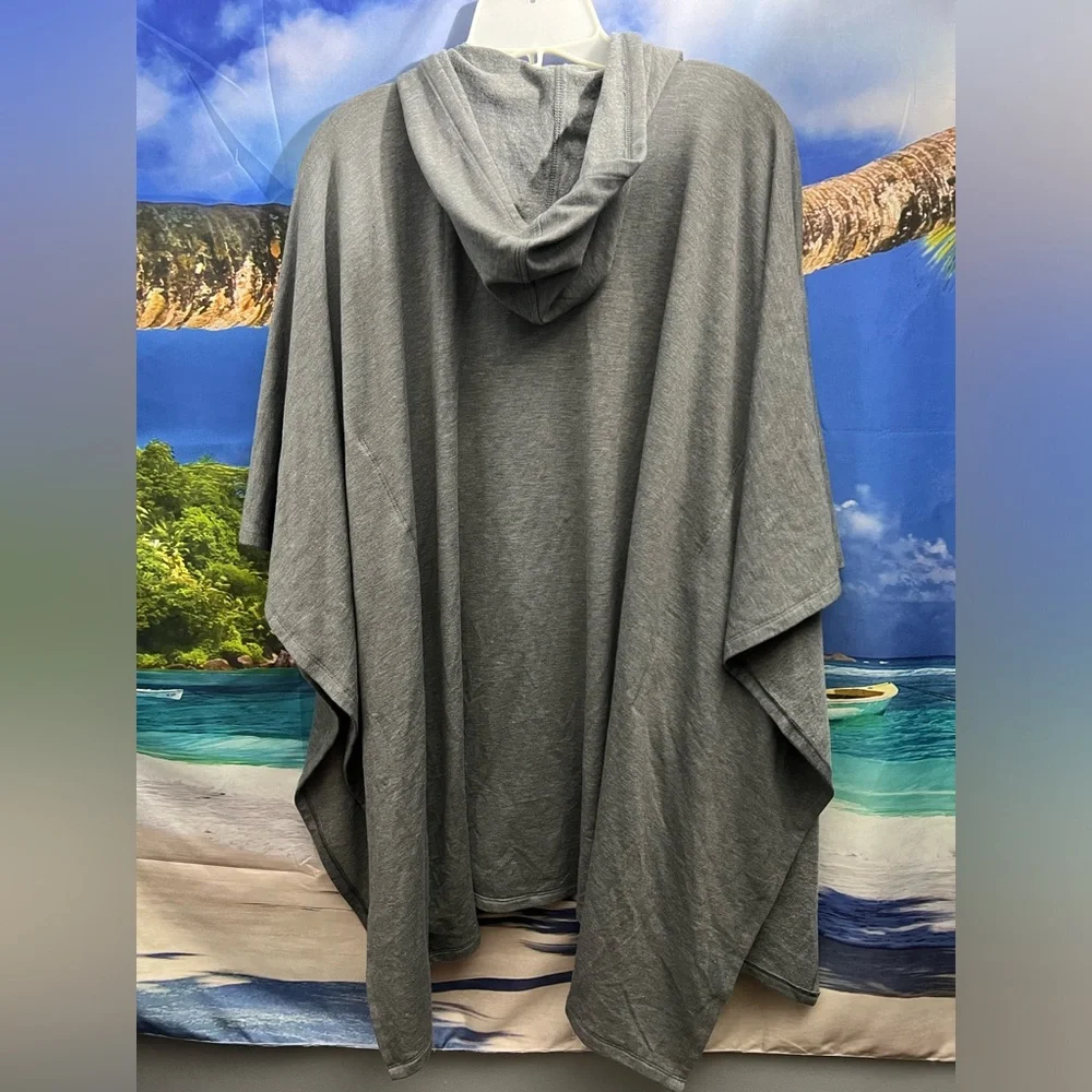 Cuddl Duds Hoodie Poncho Comfortwear Gray Pocket Hi-Low EXTRA OVERSIZED … - Picture 2 of 3